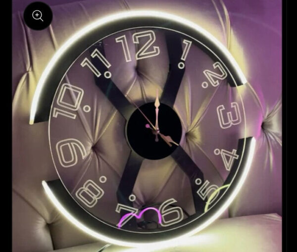 Premium X Shape Neon Clock Modern Style Ambient Ligh
