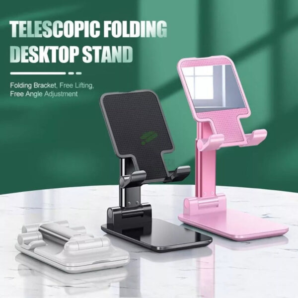 Folding desktop phone holder